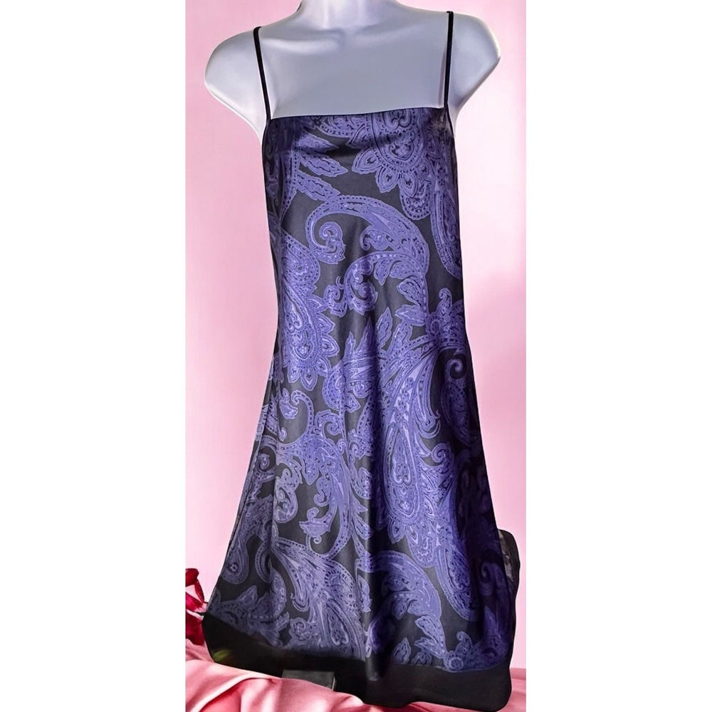 Lauren Ralph Lauren Medium Paisley Chemise Mini Dress Slip Dress Satin Lingerie